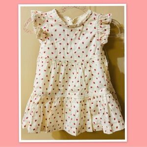 Sofia Grainge Baby Girls' Strawberry Woven Ruffle Sleeve Dress ~ Size 18 Mo.